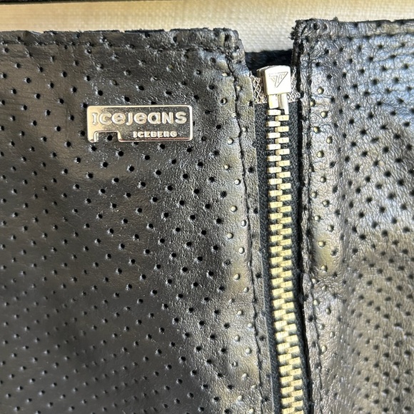 Ice jeans by iceberg 100% leather skirt - Picture 3 of 11